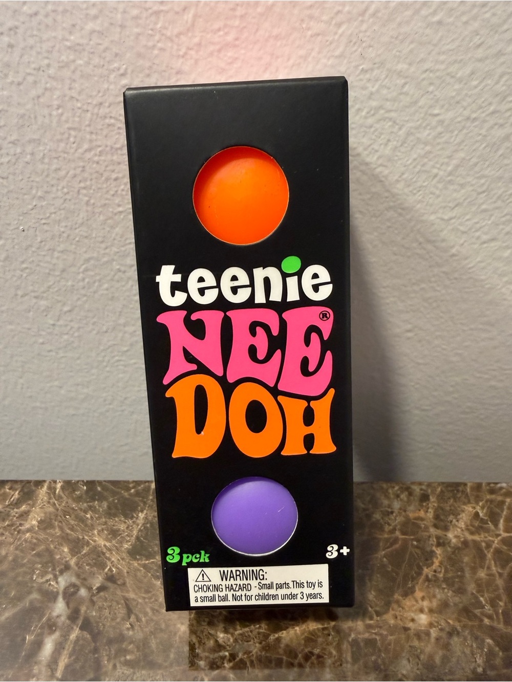 NeeDoh Teenie Groovy Glob 3-Pack Orange, Blue, Purple Stretchy Sensory Balls